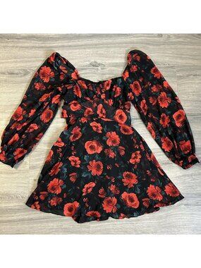 Vintage B. Darlin Dress 5/6 Dark Floral Baby Doll Y2K Romantic Whimigoth Fairy